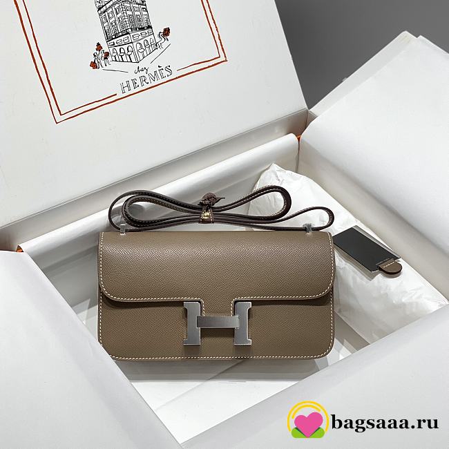 Bagsaaa Hermes Constance Elan Etoupe & Silver - 24x12x4 cm - 1