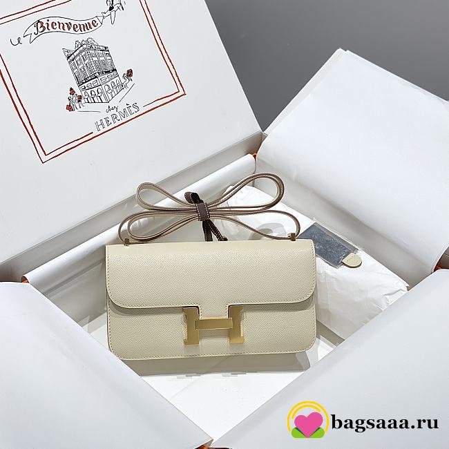 Bagsaaa Hermes Constance Elan White & Gold - 24x12x4 cm - 1