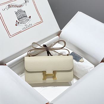 Bagsaaa Hermes Constance Elan White & Gold - 24x12x4 cm