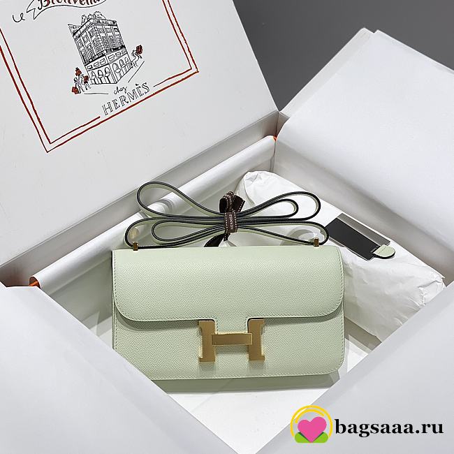 Bagsaaa Hermes Constance Elan Light Green & Gold - 24x12x4 cm - 1