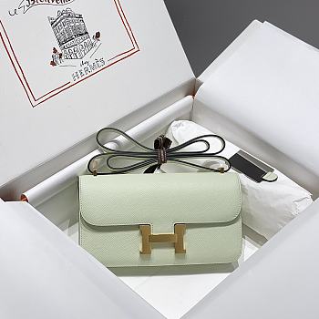 Bagsaaa Hermes Constance Elan Light Green & Gold - 24x12x4 cm