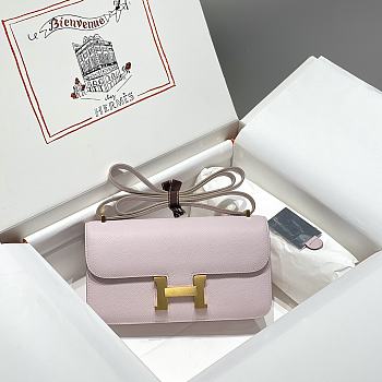 Bagsaaa Hermes Constance Elan Light Pink & Gold - 24x12x4 cm