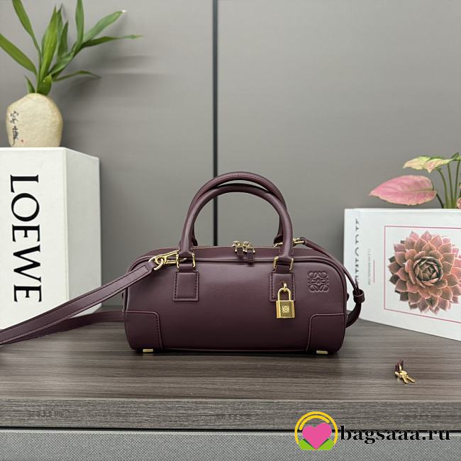 Bagsaaa Loewe Amazona 23 Cropped bag in nappa calfskin dark burgundy - 23x11x10 cm - 1