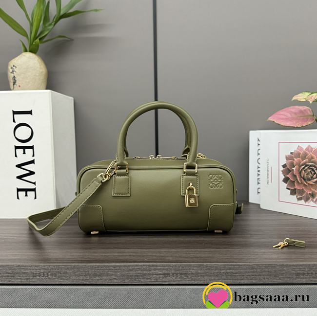 Bagsaaa Loewe Amazona 23 Cropped bag in nappa calfskin khaki green - 23x11x10 cm - 1