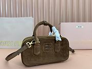 Bagsaaa Miumiu Arcadie padded suede top-handle bag 5BB142 brown - 22cm - 1