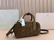 Bagsaaa Miumiu Arcadie padded suede top-handle bag 5BB142 brown - 22cm - 3