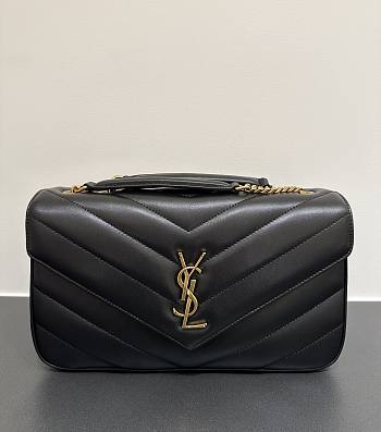 Bagsaaa YSL Loulou Medium In Matelassé Lambskin 801439 Black - 29 x 17 x 8 CM