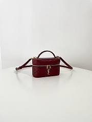 Bagsaaa YSL Gaby Vanity Bag In Lambskin 766731 Dark Red - 18 X 11 X 6.5 CM - 2