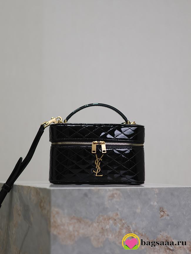 Bagsaaa YSL Gaby Vanity Bag In Patent Leather 766731 Black - 18 X 11 X 6.5 CM - 1