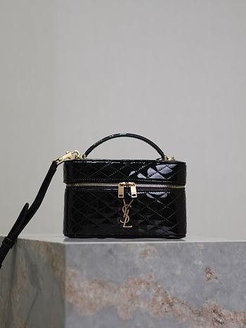 Bagsaaa YSL Gaby Vanity Bag In Patent Leather 766731 Black - 18 X 11 X 6.5 CM