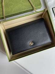 Bagsaaa Gucci GG Marmont leather mini chain bag 497985 black - 20cm - 4