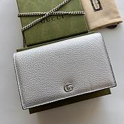Bagsaaa Gucci GG Marmont leather mini chain bag 497985 silver - 20cm - 4