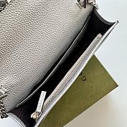 Bagsaaa Gucci GG Marmont leather mini chain bag 497985 silver - 20cm - 3