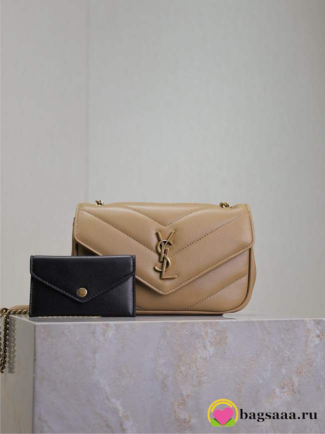 Bagsaaa YSL Loulou Mini In Lambskin 821749 Beige - 20 X 12 X 5 CM - 1