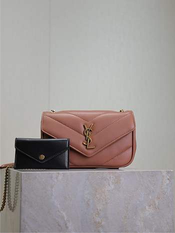 Bagsaaa YSL Loulou Mini In Lambskin 821749 Pink - 20 X 12 X 5 CM