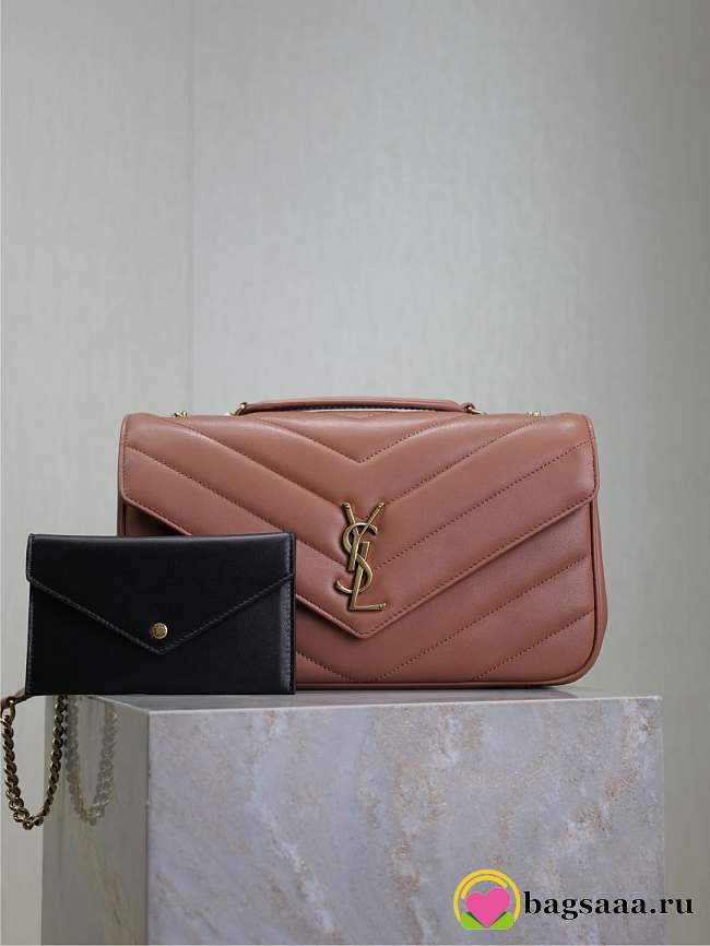 Bagsaaa YSL Loulou Medium In Matelassé Lambskin 801439 Pink - 29 x 17 x 8 CM - 1