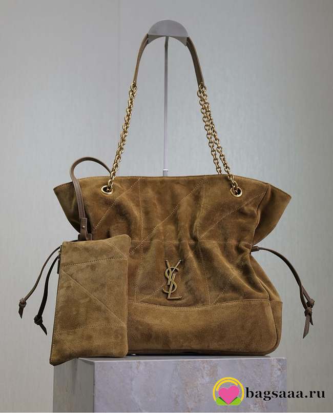 Bagsaaa YSL Jamie shopping bag in suede 809824 beige - 35 X 35 X 10 CM - 1