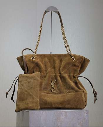 Bagsaaa YSL Jamie shopping bag in suede 809824 beige - 35 X 35 X 10 CM