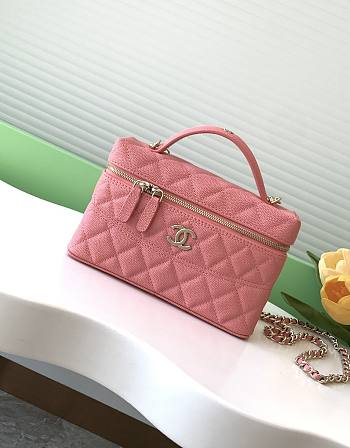 Bagsaaa Chanel Long Vanity with chain AP4407 Pink - 17 x 19.5 x 5cm