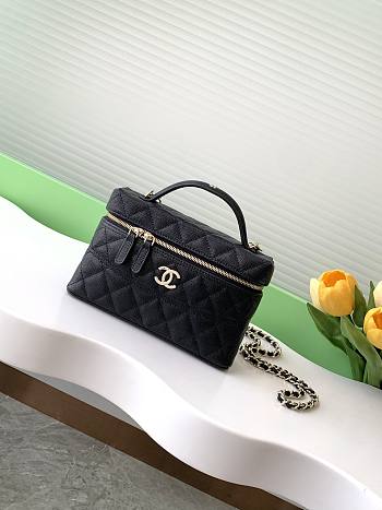 Bagsaaa Chanel Long Vanity with chain AP4407 Black - 17 x 19.5 x 5cm