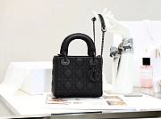 Bagsaaa Mini Lady Dior Bag Black Ultramatte Cannage Calfskin - 17cm - 1