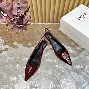 Bagsaaa Celine Alma Triomphe Slingback In Patent Calfskin Burgundy - 3