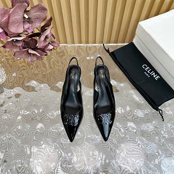 Bagsaaa Celine Alma Triomphe Slingback In Patent Calfskin Black