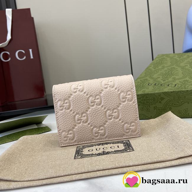 Bagsaaa Gucci GG Emblem mini wallet 815901 light pink - 11cm - 1