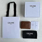 Bagsaaa Celine Compact Zipped Wallet Cuir Triomphe In Smooth Calfskin Brown - 11 x 8.5 x 2 CM - 2