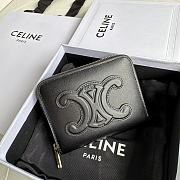 Bagsaaa Celine Compact Zipped Wallet Cuir Triomphe In Smooth Calfskin Black - 11 x 8.5 x 2 CM - 1