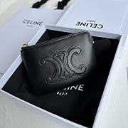 Bagsaaa Celine Coin And Card Pouch Cuir Triomphe In Smooth Calfskin Black - 13cm - 1