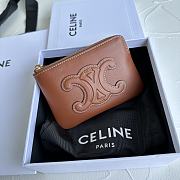 Bagsaaa Celine Coin And Card Pouch Cuir Triomphe In Smooth Calfskin Brown - 13cm - 1