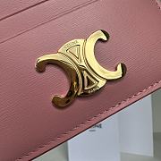 Bagsaaa Celine Card Holder Triomphe In Shiny Calfskin Pink - 11cm - 3