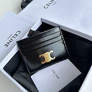 Bagsaaa Celine Card Holder Triomphe In Shiny Calfskin Black - 11cm - 1