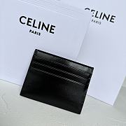 Bagsaaa Celine Card Holder Triomphe In Shiny Calfskin Black - 11cm - 4