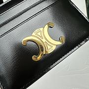 Bagsaaa Celine Card Holder Triomphe In Shiny Calfskin Black - 11cm - 2