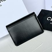 Bagsaaa Celine Card Holder With Flap Triomphe In Shiny Calfskin Black - 10 x 7.5 x 2 CM - 4