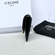 Bagsaaa Celine Card Holder With Flap Triomphe In Shiny Calfskin Black - 10 x 7.5 x 2 CM - 3