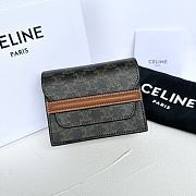 Bagsaaa Celine Business Card Holder In Triomphe Canvas And Lambskin - 10.5cm - 1