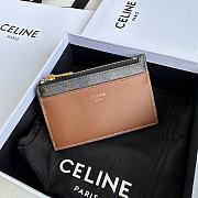 Bagsaaa Celine Zipped Card Holder in Triomphe Canvas and Lambskin - 11.5cm - 1