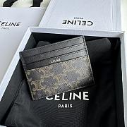 Bagsaaa Celine Large Card Holder In Triomphe Canvas And Calfskin - 11cm - 1