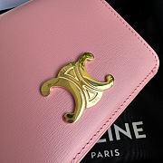 Bagsaaa Celine Triomphe Compact Wallet In Shiny Calfskin Pink - 11 x 9 x 3 CM - 3