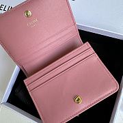 Bagsaaa Celine Triomphe Compact Wallet In Shiny Calfskin Pink - 11 x 9 x 3 CM - 2