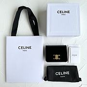 Bagsaaa Celine Triomphe Compact Wallet In Shiny Calfskin Black - 11 x 9 x 3 CM - 4