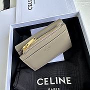 Bagsaaa Celine Compact Wallet With Coin Triomphe In Shiny Calfskin Beige - 10cm - 4