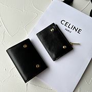 Bagsaaa Celine Compact Wallet With Coin Triomphe In Shiny Calfskin Black - 10cm - 2