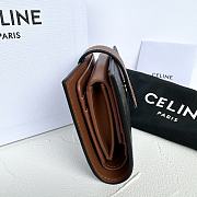 Bagsaaa Celine Small Strap Wallet In Triomphe Canvas And Lambskin - 10.5cm - 4