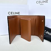 Bagsaaa Celine Small Trifold Wallet In Triomphe Canvas And Lambskin - 10.5cm - 4