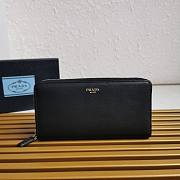 Bagsaaa Prada Large leather wallet black - 20cm - 1