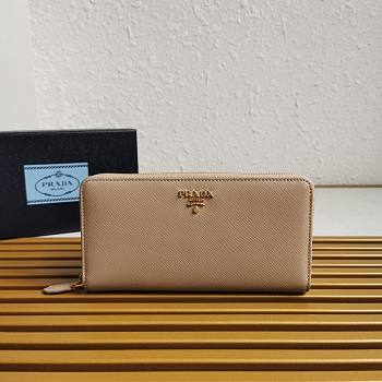 Bagsaaa Prada Large Saffiano leather wallet beige - 20cm